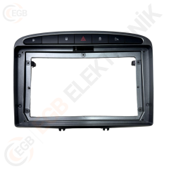 OTO TABLET ÇERÇEVE PEUGEOT 308 2008+ 9'' KOYU GÜMÜŞ TAC-156