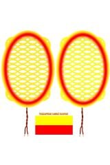 Ledli Taraftar Hoparlör Kapak Oval 2 Adet sarı kırmızı