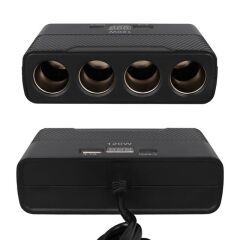 Olesson 2014 12-24V Type-C + USB-A Girişli 120W 80cm Kablolu 4'lü Araç Çakmak Çoklayıcı