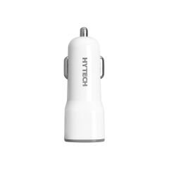 Hytech HY-X44 iPhone Lightning Kablolu 3.1A Hızlı Şarj 2 USB Beyaz Araç Şarj Cihazı (F-59)