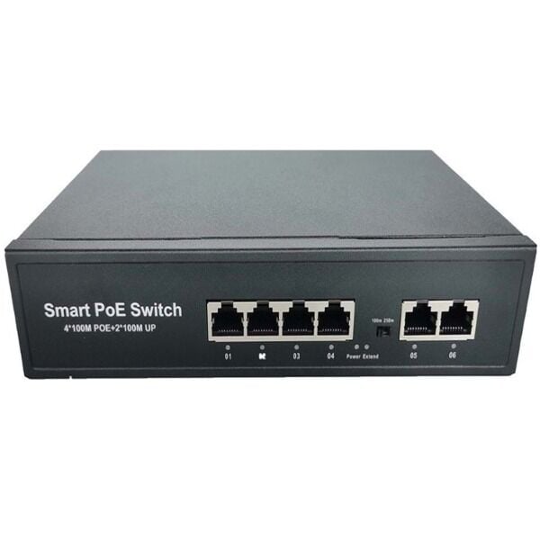 HERZ HR-PS4P2U 4 PORT+2 UPLİNK 10/100 MBPS POE SWITCH