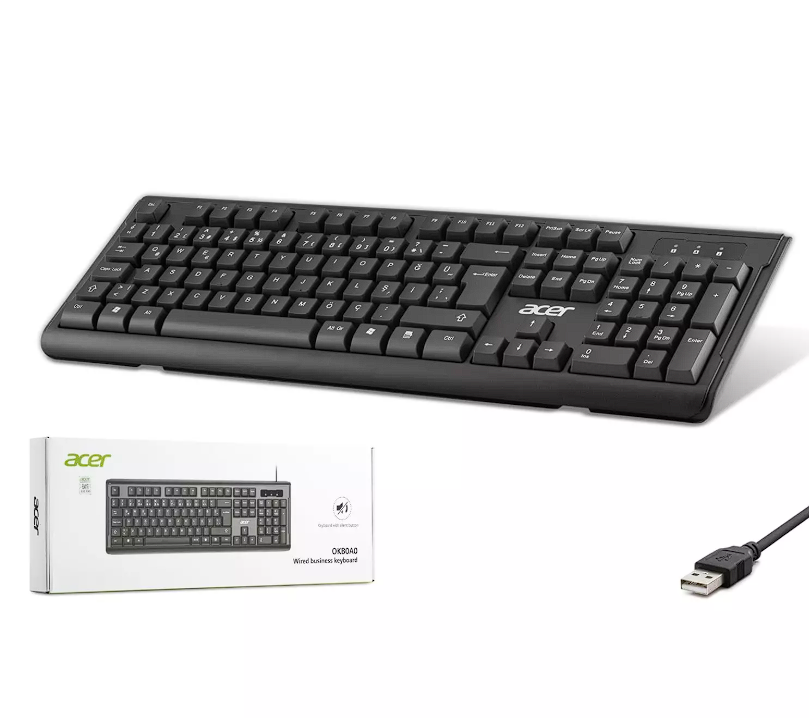 ACER OAK0A0 Standart Klavye Sessiz Tuşlu - Siyah