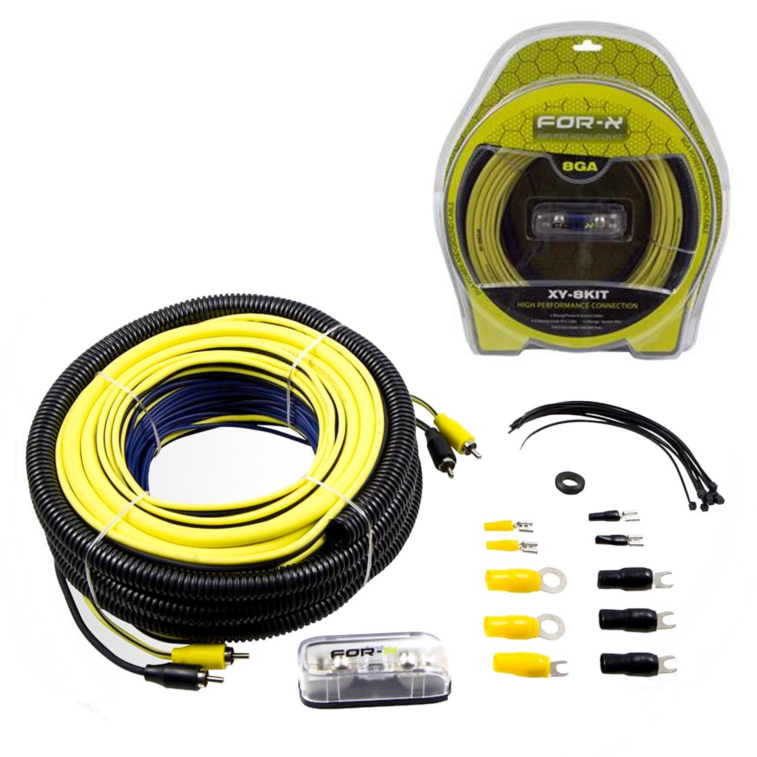 FOR-X XY-8KIT OTO ANFİ KABLO SETİ 8GA BAKIR VAKUMLU