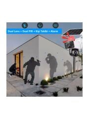 Okam 3915 4g 6mp Dual Lens Güneş Panelli Solar Sirenli Güvenlik Kamerası