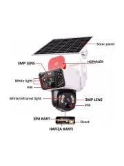 Okam 3915 4g 6mp Dual Lens Güneş Panelli Solar Sirenli Güvenlik Kamerası