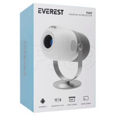 Everest PJ09 Beyaz Mini Taşınabilir 1280*720P 4500 Lümen 150 ANSIL Android 9.0 Ekran Yansıtmalı Metal Tripodlu HD