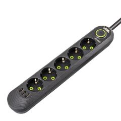 Vea VA-21561 5'li 3 USB'li 1.5 Metre Akım Korumalı Priz Siyah
