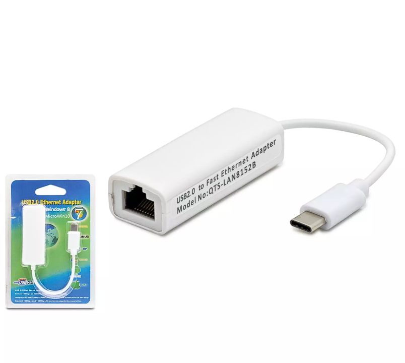 HADRON HDX-5257 Type-C USB 2.0 Ethernet Adaptör 10/100 Mbps - Beyaz (AVD-245)