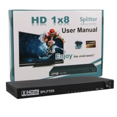 PowerMaster PM-14218 1 Giriş 8 Çıkış Port 1080P FHD HDMI Dağıtıcı Splitter (8'li Çoklayıcı)