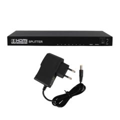 PowerMaster PM-14218 1 Giriş 8 Çıkış Port 1080P FHD HDMI Dağıtıcı Splitter (8'li Çoklayıcı)