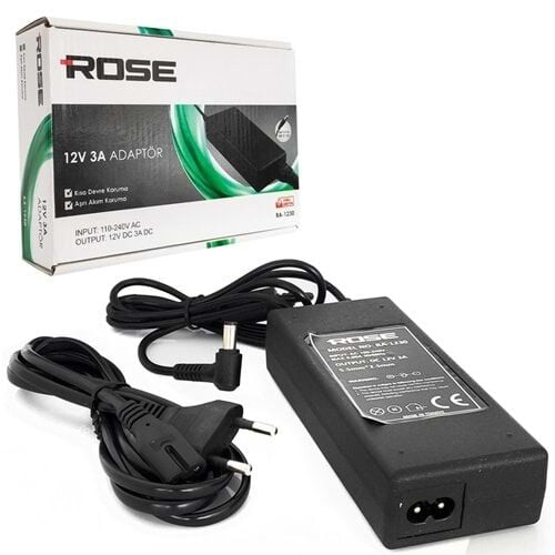 Rose RA-1230 12 Volt 3 Amper Plastik Kasa Adaptör