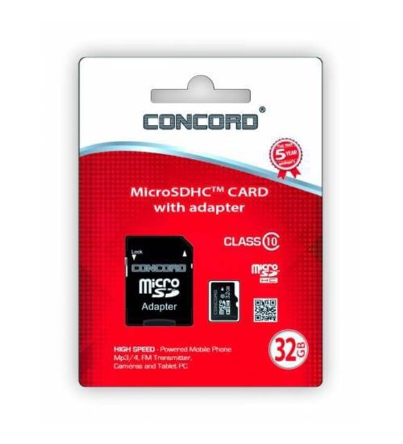 CONCORD C-M32 High Speed 32GB Hafıza Kart & SD Adaptör CLASS10