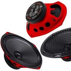 FOR-X XMD-3069 Oto Midrange Oval 6x9 300W Kapaklı 2 Adet Kırmızı