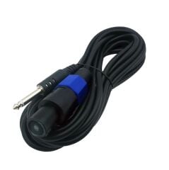 6.3mm Mono Speakon Tip Dişi 5mt Mikrofon Kablo Siyah Renk G-526G (AVD-226)