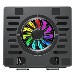 Addison AD-RC36 Steely 360 Derece Dönebilen Fanlı RGB Işıklı Ayarlanabilir Siyah Metal Laptop Stand