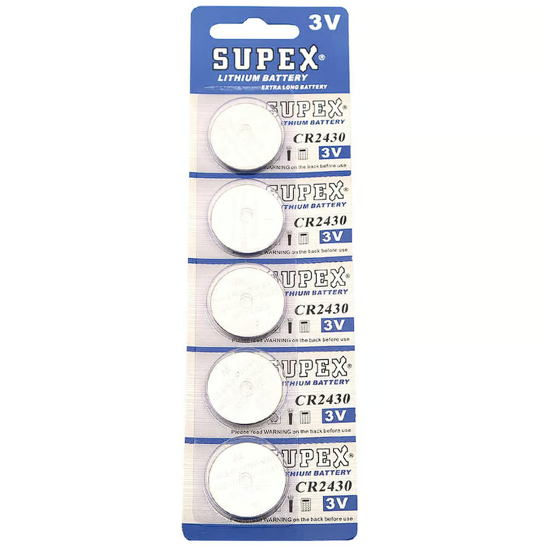 SUPEX CR2430 3V LİTYUM DÜĞME PİL 5'Lİ KART