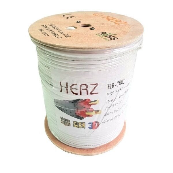 HERZ HR-7003 RG6/U6 UYDU ANTEN KABLOSU 300 METRE (Y)