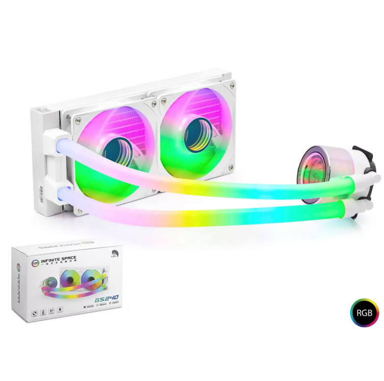 HADRON GS-240 ARGB Tüplü Sıvı Soğutmalı İşlemci Fanı 240 mm - Beyaz