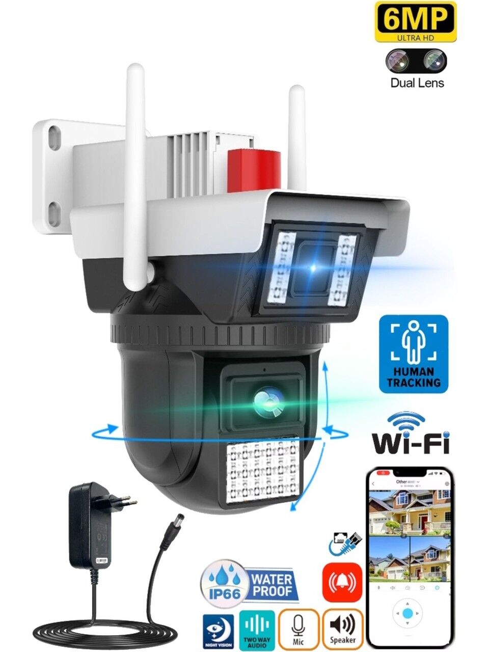 O-kam -3040 6 Mp Dual Lens Wi-fi Ptz Kamera