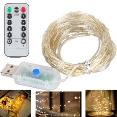 Powermaster PM-37723 USB Girişli Uzaktan Kumandalı 30 Metre 8 Modlu Günışığı Dekoratif Yılbaşı - Peri Led Işık