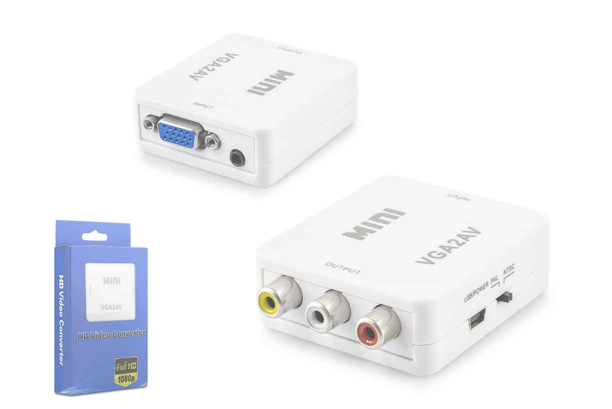 HADRON HDX-1352 HD VIDEO CONVERTOR VGA (IN) TO AV (OUT) BEYAZ