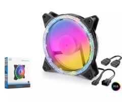 NODAR ND-2663 Kasa Fanı Kristal ARGB 12 cm - Siyah