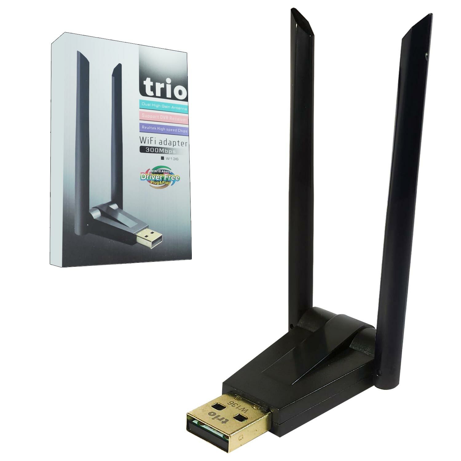 TRİO W-136 Wifi Adaptör 300 Mbps Çift Antenli