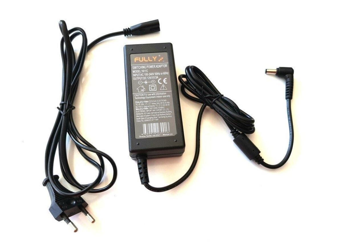 Fully O-1611C 12V 3A 5.5x2.5 Plastik Adaptör