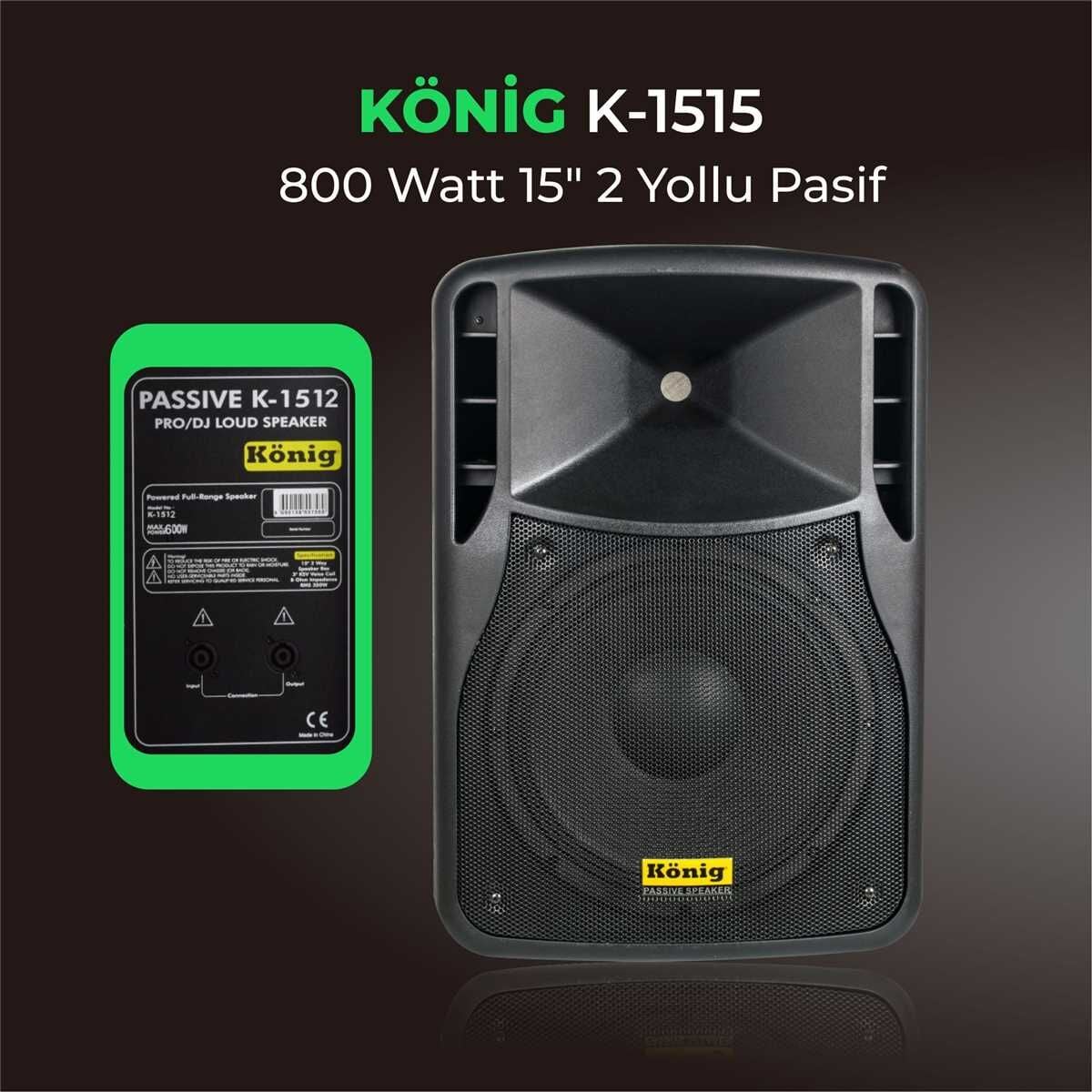 KÖNİG K-1515 15'' 800W PASİF KABİN