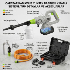 CARSTAR CR-25779 YÜKSEK BASINÇLI BEYAZ YIKAMA MAKİNESİ ŞARJLI