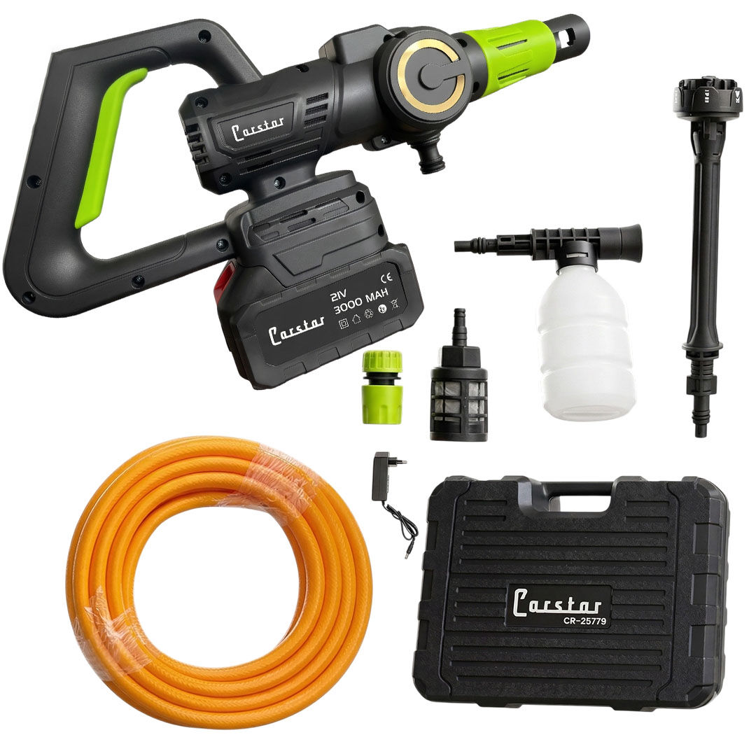 CARSTAR CR-25710 YÜKSEK BASINÇLI SİYAH YIKAMA MAKİNESİ ŞARJLI