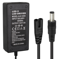 Powermaster PM-1980 12 Volt - 3 Amper - 36 Watt 5.5*2.5 Mm Uçlu Plastik Kasa Masaüstü Adaptör
