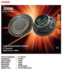 LEONE CP200SW 20cm SLİM SUBWOOFER