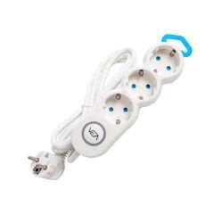 VEA VE-2S3S 3'LÜ 1.5 METRE KABLOLU ANAHTARLI GRUP PRİZ (D-54)