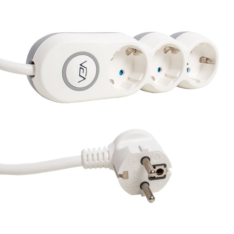 VEA VE-2S3S 3'LÜ 1.5 METRE KABLOLU ANAHTARLI GRUP PRİZ (D-54)